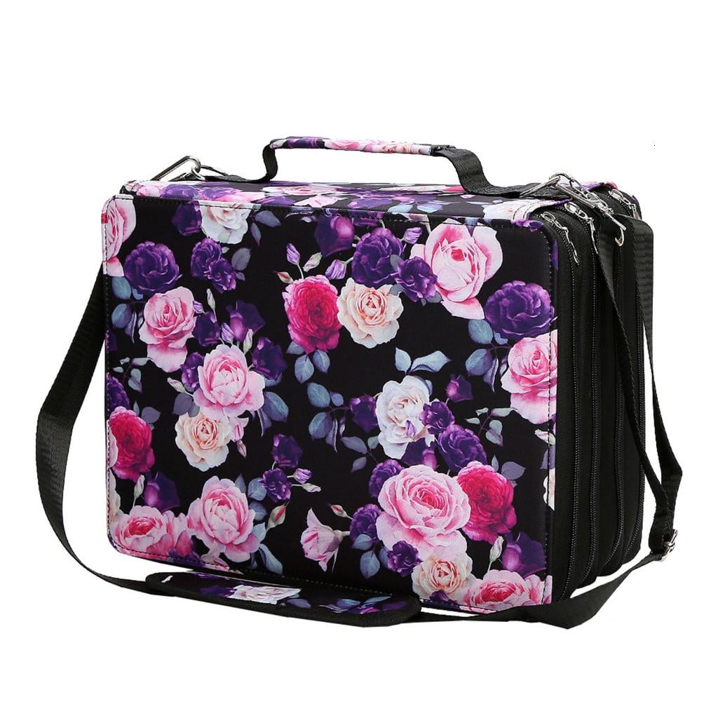 224 Slots Large Capacity Multilayer Marker Case with Shoulder Strap for Permanent Paint Marker Sketch Markers Storage