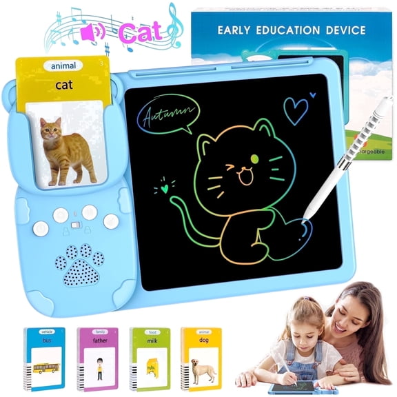 Xueyu Talking Flash Cards LCD Writing Tablet for Preschool, Animals & Nature, 224 Word