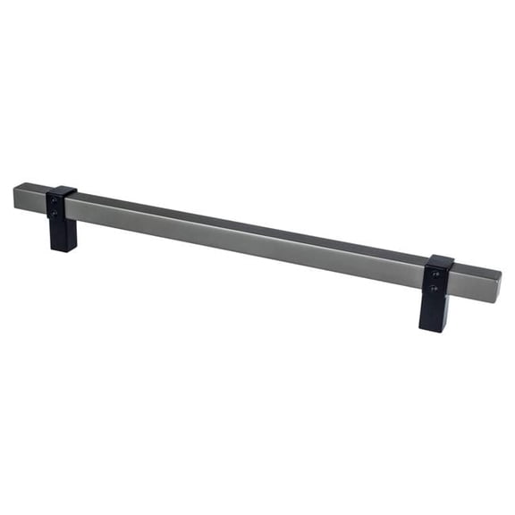 224 mm Center to Center Rivet Rebel Cabinet Pull, Slate Bar & Matte Black