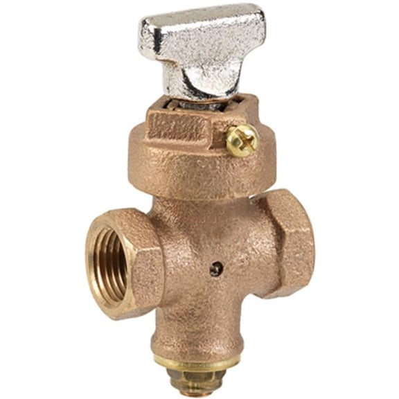 225-2-34-34 Threaded Ground Key Stop And Drain Valve, Bronze - 0.75 in.