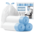 thumbnail image 1 of 225 Count 4 GallonTrash Bags, Drawstring Trash Bag, White Unscented Garbage Bags Kitchen Bathroom, 1 of 5