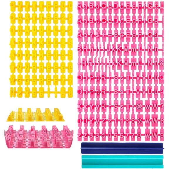 225 Pcs Cookie Letter Number Stamp Set Fondant Clay Biscuit Baking DIY Mini Tool Decorations Alphabet Number Punctuation Embosser Cutters Stamp Including Lower Upper Case Alphabet