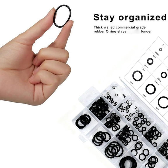 225 Pcs Rubber O-Ring Assortment Kit for Plumbing, Automotive Repair, Sealing Applications
