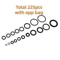 225-Piece Rubber O-Ring Assortment Kit – 18 Sizes Durable Washer Set for Plumbing, Faucet, Hose, Automotive, Hydraulic & Air Seal Repairs, Heat & Oil Resistant
