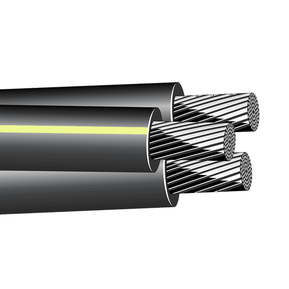 225' Vassar 4-4-4 Triplex Aluminum URD Direct Burial Cable 600V