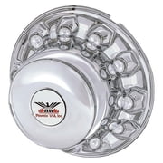 225 mm Front & Rear Axle 10 Lug Bolt Circle Hub Cover for 2011-2016 Ford F-550, Chrome