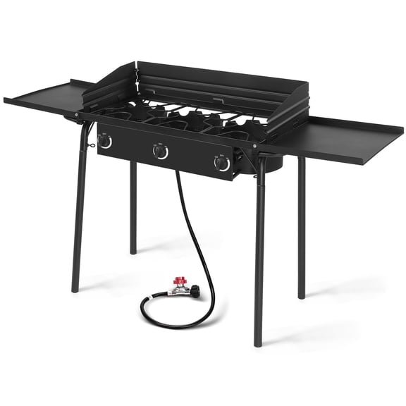 225000 BTU Propane Stove 3 Burner Gas Outdoor Portable Camping Party BBQ Grill