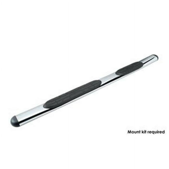 225050 4 In. Nerf Bar With Oval Straight Step Pad, Polished