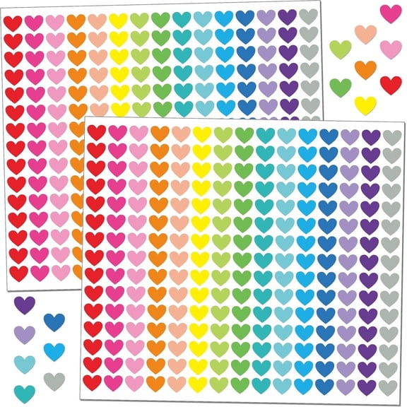 2250Pcs Heart Stickers for Valentines Day Stickers 0.5 Inch Small Love Stickers 15 Colors Self Adhesive Labels for Valentine Cards Envelopes Scrapbook A