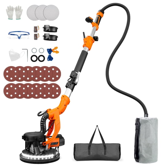 225FT Drywall Sander 1000W Corded Electric with Vacuum Dust Collection LED Light 6 Variable Speed Extendable Pole