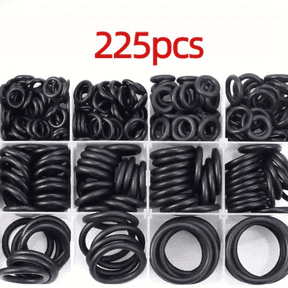 225PCS Rubber O-Ring Assortment Kit, 18 Sizes NBR Sealing Gasket Set, Oil-Resistant & Heat-Resistant Nitrile Rings for Plumbing, Automotive & Faucet Repair