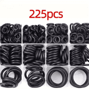 225PCS Rubber O-Ring Assortment Kit, 18 Sizes NBR Sealing Gasket Set, Oil-Resistant & Heat-Resistant Nitrile Rings for Plumbing, Automotive & Faucet Repair