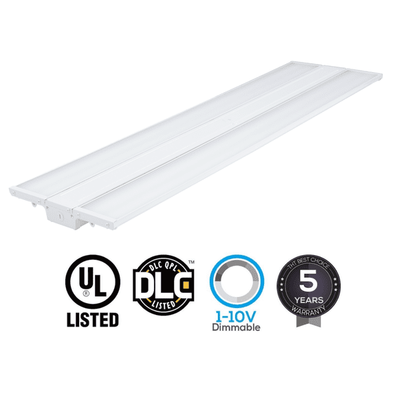 225W LED Linear High Bay Warehouse Light White Fixture Factory 30,375 Lumens UL