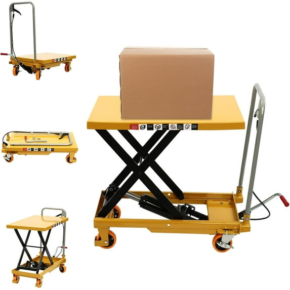 226.8 kg/500 lbs Hydraulic Lift Cart Single Scissor Hydraulic Lift ...