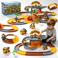 thumbnail image 1 of 226 PCS Construction Race Track Set, 2-Level Parking Garage, DIY Track with Electric Car & 3 Trucks, Ages 3-12, 1 of 10