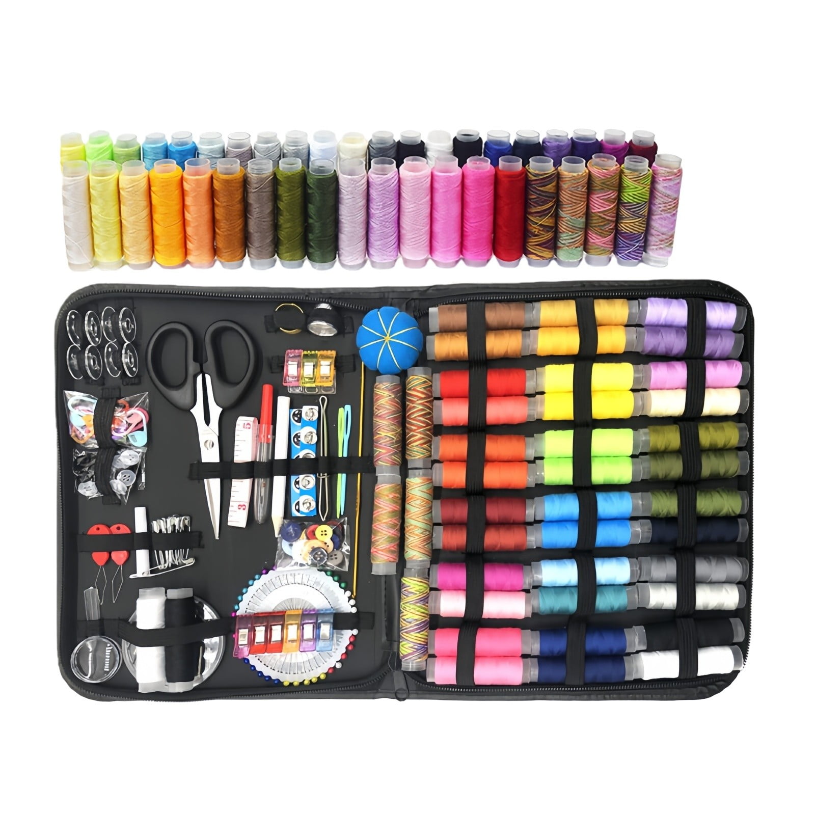 226PCS Complete Sewing Kit Portable Needle Thread Set with Scissors ...