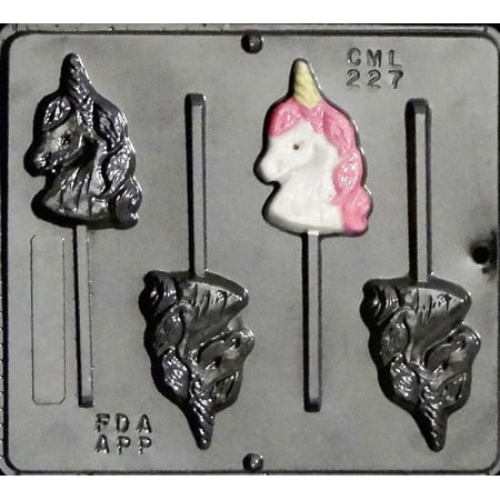 227 Unicorn Head Lollipop Chocolate Candy Mold