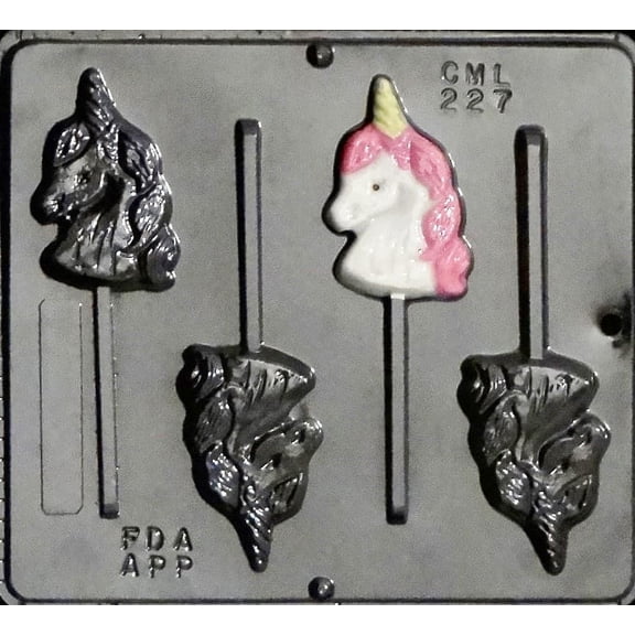 227 Unicorn Head Lollipop Chocolate Candy Mold