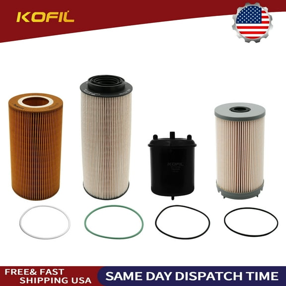 2277129 Fuel Water Separator Filter,1948921 Oil Filter,1922496 Oil Filter Kit,K37-1004 Fuel Filter Element Compatible With Paccar MX-13 Engine