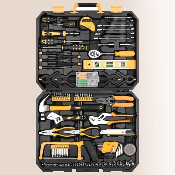 228 Piece Socket Wrench Auto Repair Tool Combination Package Mixed Tool Set Hand Tool Kit with Plastic Toolbox Storage Case