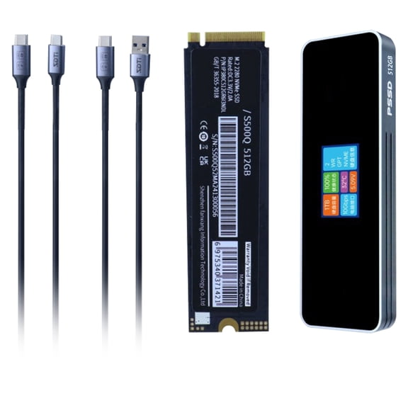 2280 External States Disk USB3.1 10Gbps States Drives with LCD Display for Laptops and Desktops