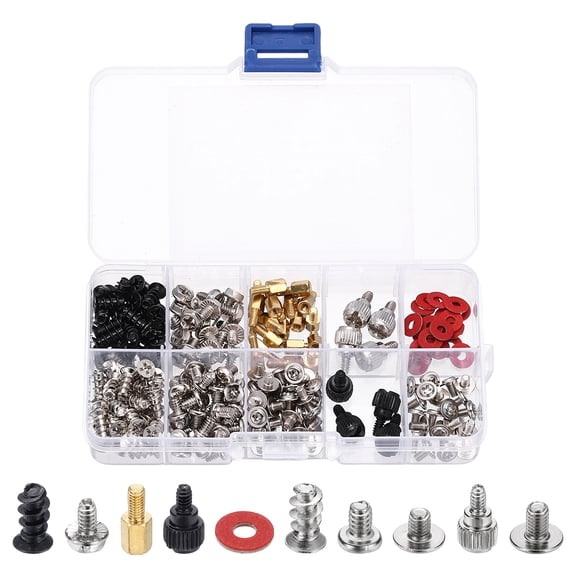 228Pcs Computer Case Fan Screws Kit, Carbon Steel PC Cooling Fan Mount Screws for DIY Repair Motherboard Radiators PC Case, Black
