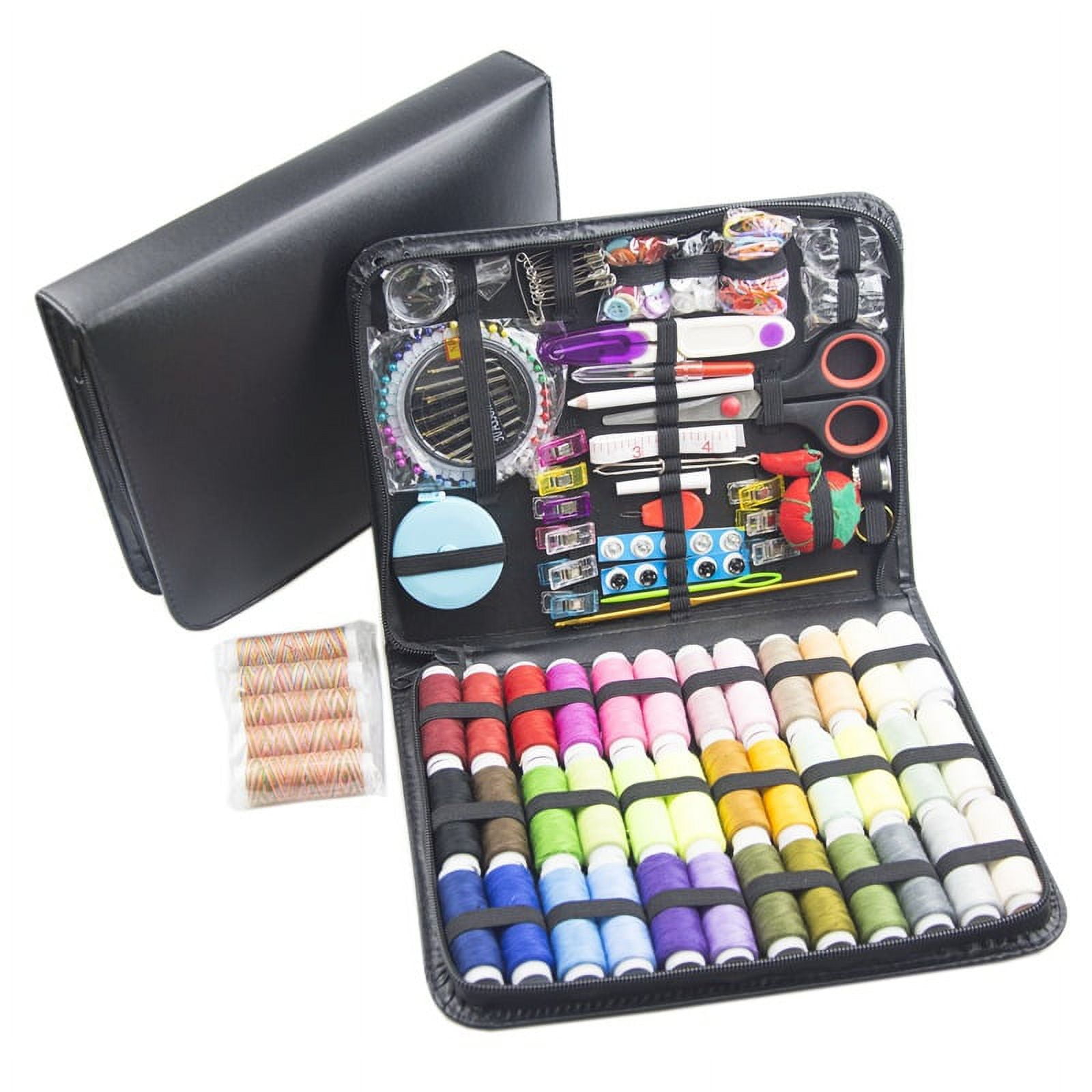 228pcs Sewing Kit with Case Portable Sewing Supplies for Home Traveler, Adults, Beginner, Emergency, Contains Thread, Scissors, Needles,Measuring Tape