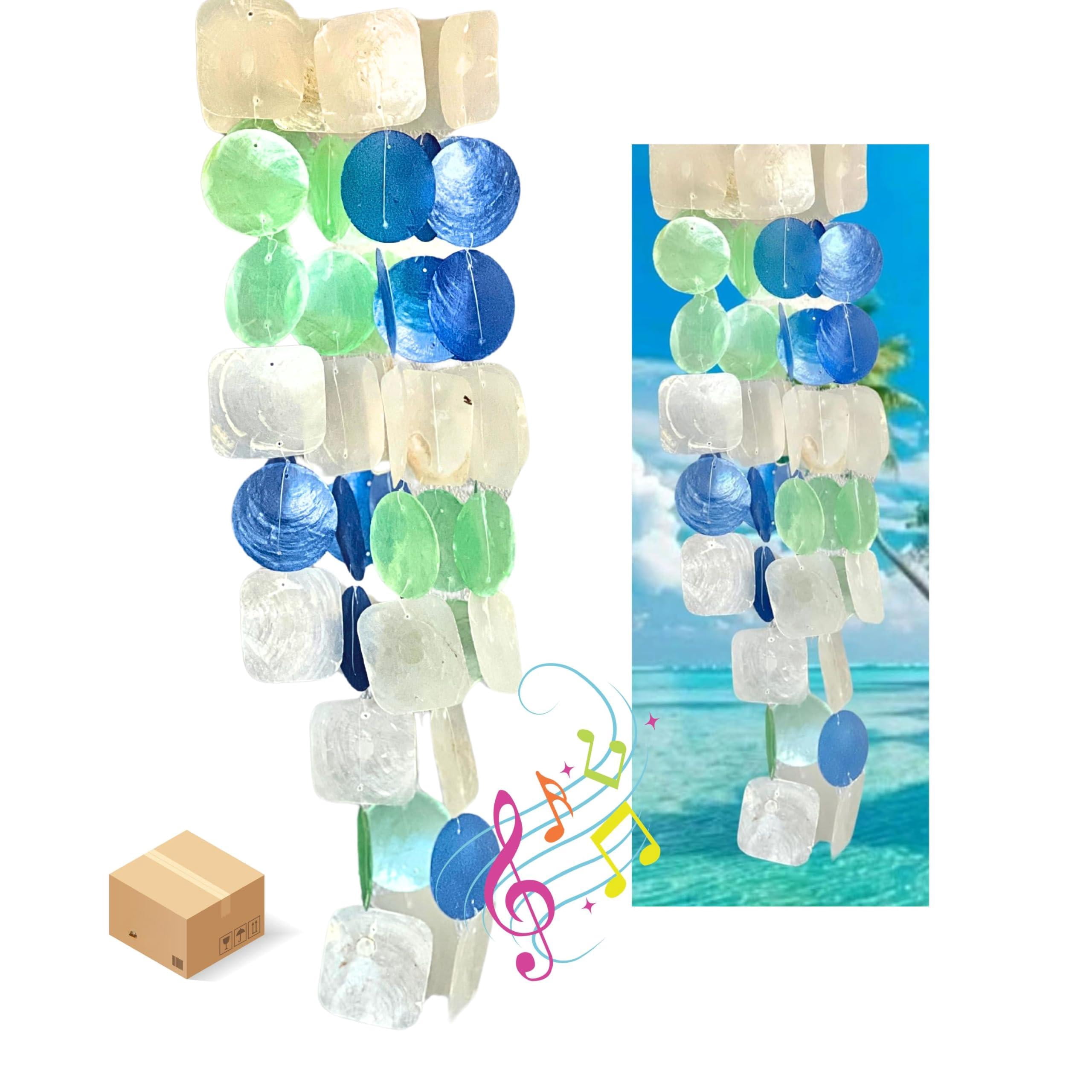 22906 Wind Chimes Outdoor  Garden Decorations Musical Indoor/outside Windchimes Gifts For Mom Capiz Sea Glass Shells