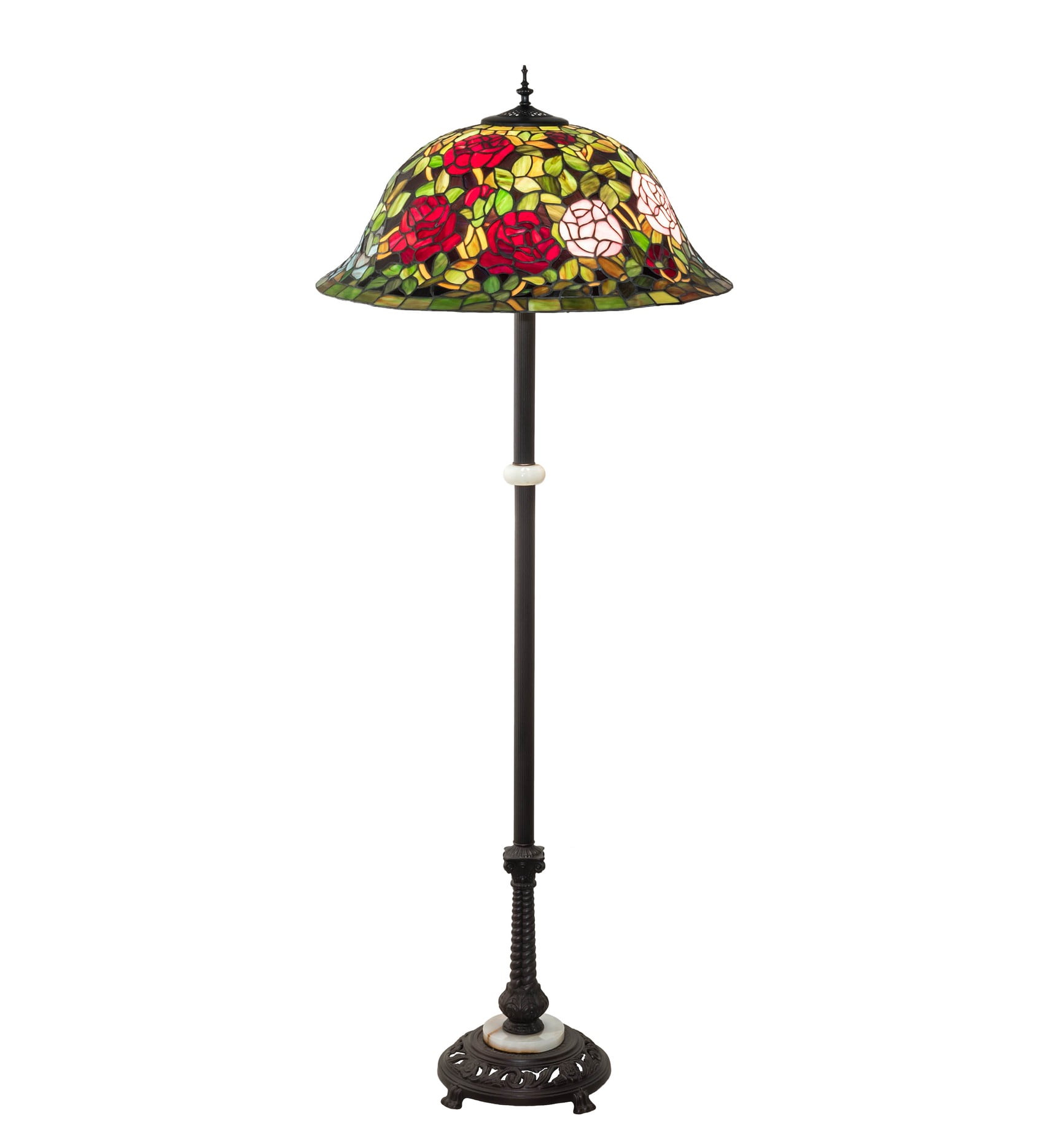 Mahogany Bronze Stained Glass 62" Floor Lamp
