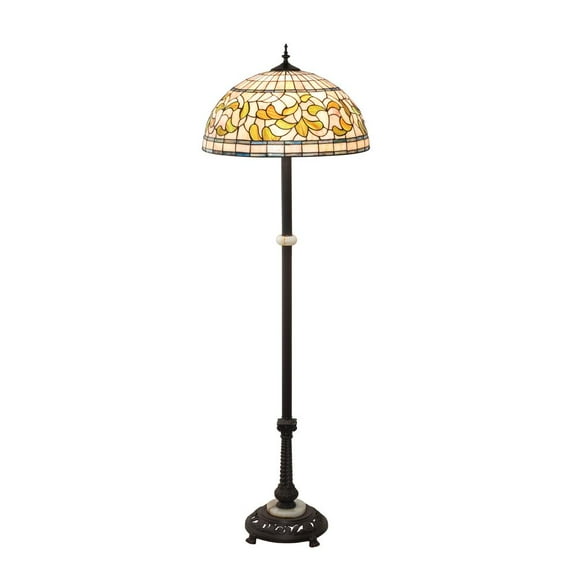 229125 Meyda 62" Wide Tiffany Turning Leaf Floor Lamp