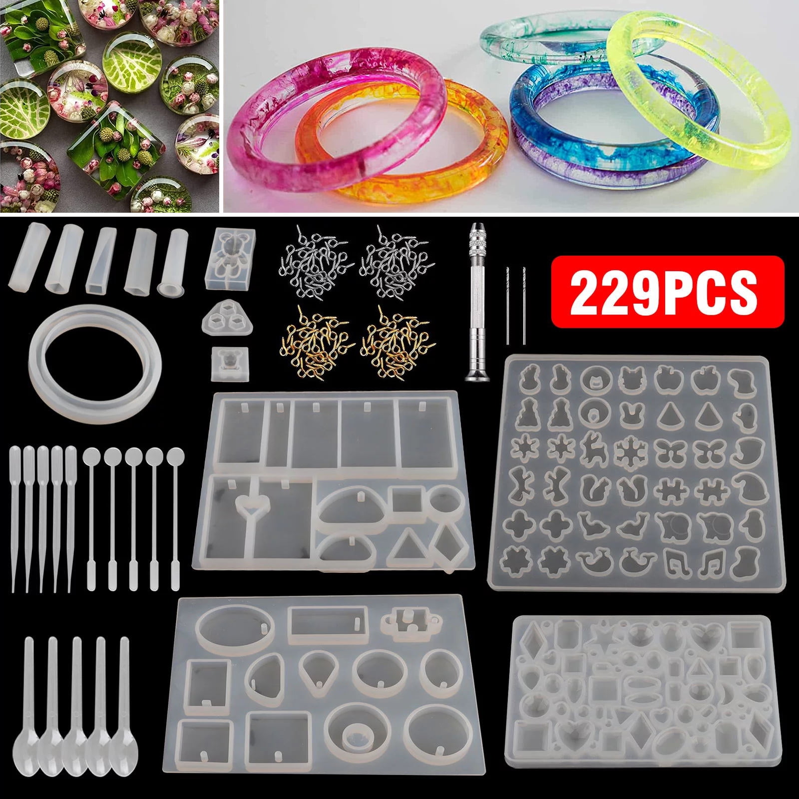 TSV Silicone Resin Molds Kit, 229Pcs Casting Molds Tools Set for DIY Jewelry  Craft Making, Contains Necklace Pendant Resin Molds, Earring Silicone Mold,  Diamonds Mold, Bear Molds, Key Chain Molds 