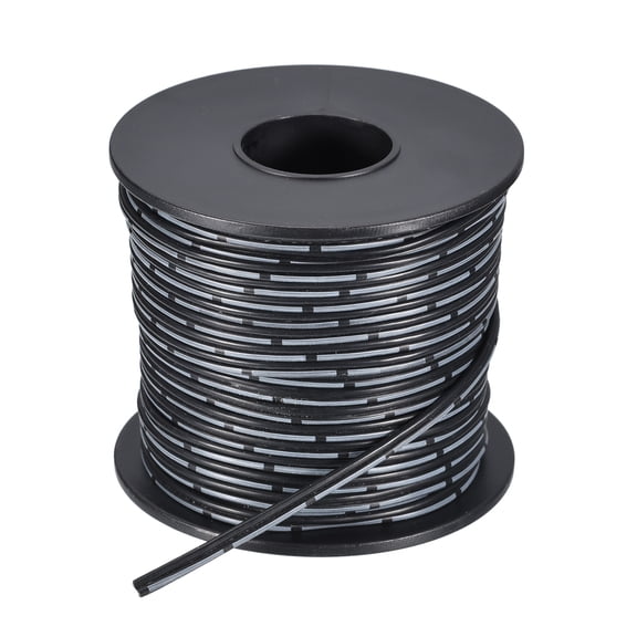 22AWG Silicone Ribbon Cable 2Pin 22 Gauge Flat Cable Silicone Wire 30m/100ft Black Stranded Tinned Copper Wire