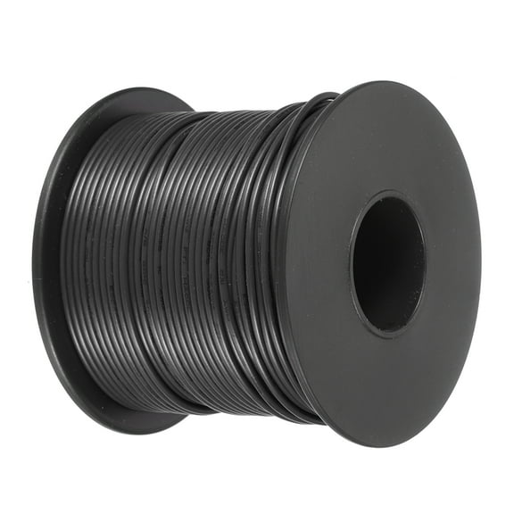 Uxcell 22AWG Stranded Hookup Wire 50m/164ft Black, Electrical UL1007 Spool Tinned Copper Wire for Internal Connecting, Marine