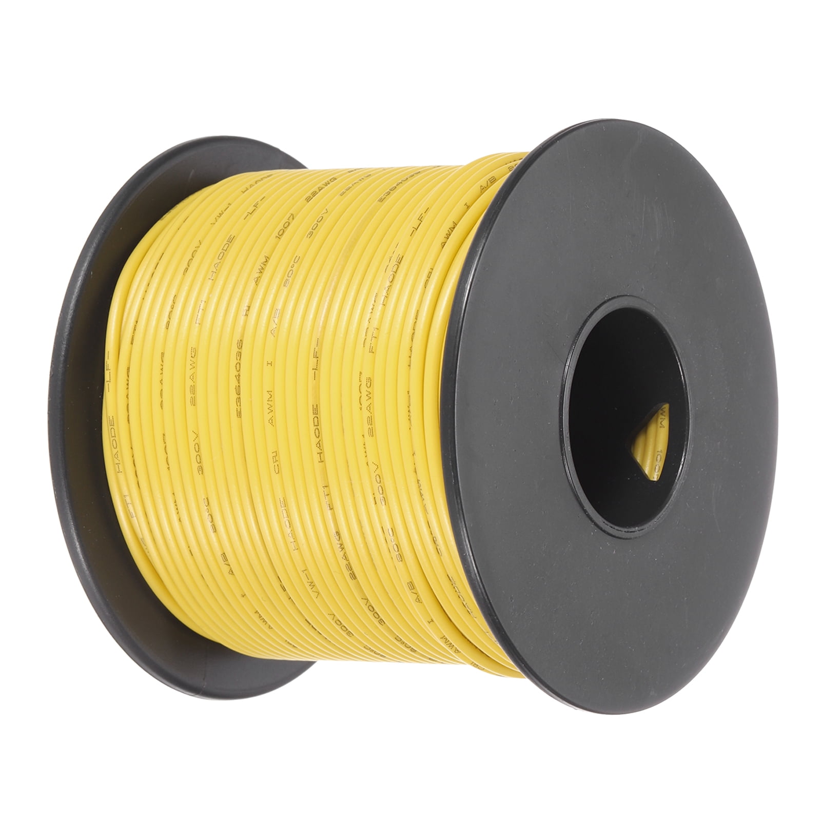 Uxcell 22AWG Stranded Hookup Wire 50m/164ft Yellow Electrical UL1007 ...