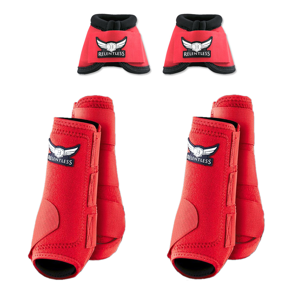 22CR Med Red Relentless Trevor Brazile Front Rear Sport Bell Boot 6