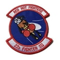 thumbnail image 1 of 22D FIGHTER SQUADRON RED HOT FIGHTERS Patch- Sew On, 1 of 1