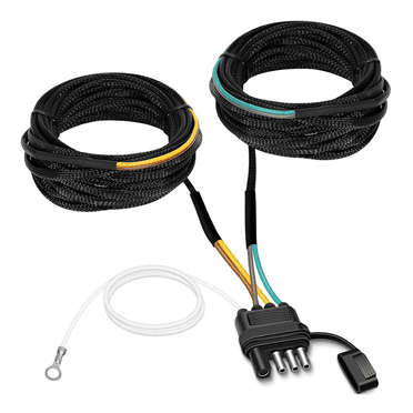 4-Pin Trailer Wiring Harness 12ft - Male Connector To Open Cable For Hitch Installation