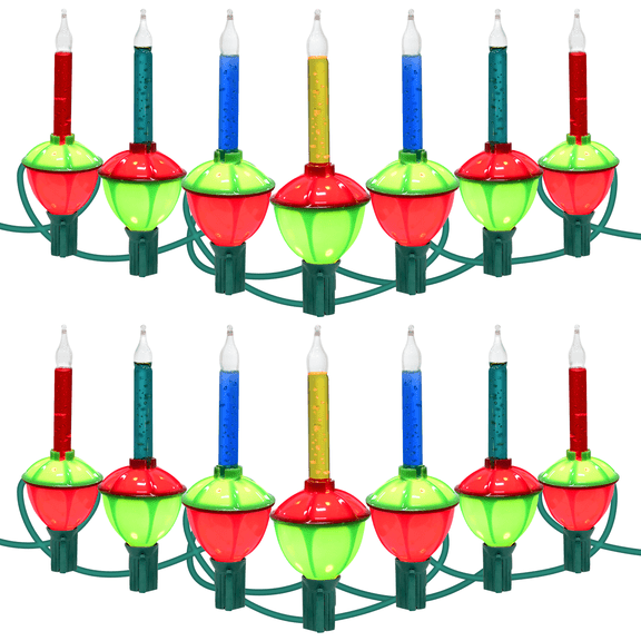 22FT Christmas Bubble Lights, 2 Sets 7 Bubble Light Christmas Tree String Lights with 14 Vintage Bulbs, Fluid Lights, C7/E12 Base, Green Wire, Holiday Christmas Decorations