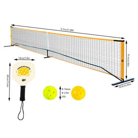 22FT Deluxe Complete Pickleball Tennis Net w/ Stand Set + Carry Bag Sports Game