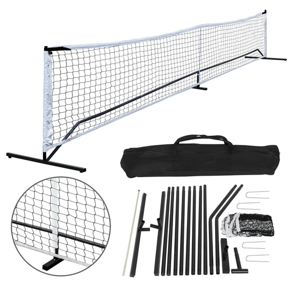 22FT Portable Pickleball Tennis Net For Outdoor Nylon Sports W/Carry Bag Metal