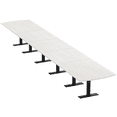 thumbnail image 1 of 22Ft Arc Rectangle Modular Conference Table Electric Modules T-Bases, 1 of 5