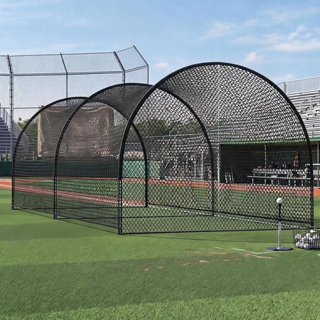 22Ft Baseball Batting Cage with Frame and Net, 22x12x8ft Training Equipment for Hitting Pitching Golf Practice Backyard