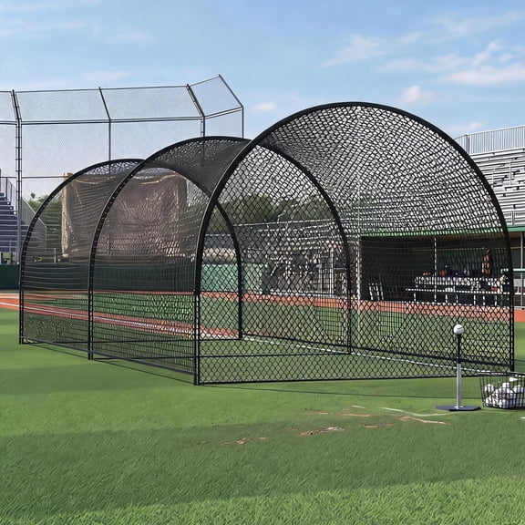 22Ft Baseball Batting Cage with Frame and Net, 22x12x8ft Training Equipment for Hitting Pitching Golf Practice Backyard