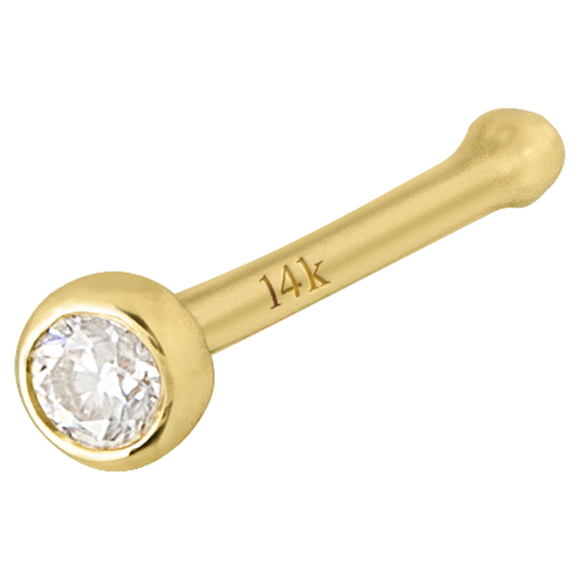 Jewelry Avalanche Solid 14K Gold Nose Bone Stud Lab-Alexandrite