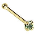 thumbnail image 1 of 22G Solid 14Kt Gold Nose Bone Stud with Prong Set real Alexandrite Gemstone, 14kt Yellow Gold or 14kt White Gold - June Birthstone Nose Ring-NBYG_ALX-1.5MM, 1 of 2