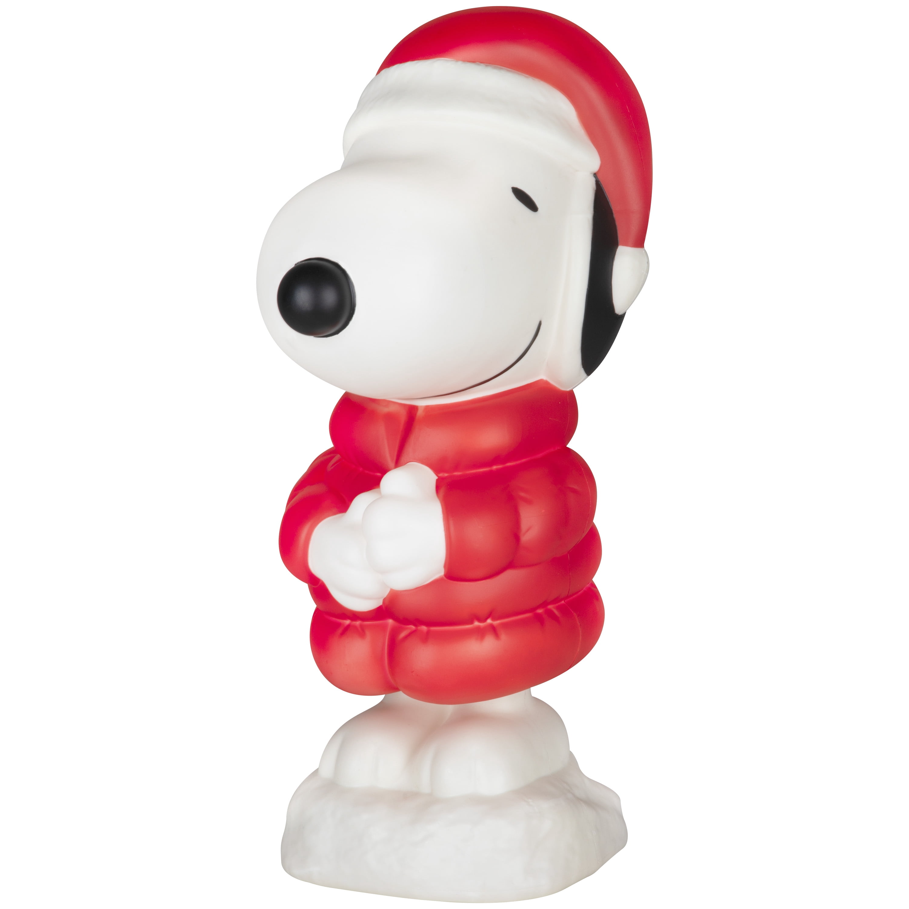 Snoopy Santa in Red Puffer Coat Peanuts, 22-Inch LED Blow Mold Christmas Decoration,Outdoor Holiday Décor