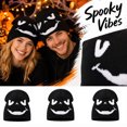 thumbnail image 1 of 22IN Halloween Pumpkin Knit Hat, Jack‑O‑Lantern Skull Cap, Warm Fall Winter Costume Accessory for Men Women Halloween Party &Daily Wear,E, 1 of 7