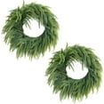 thumbnail image 1 of 22Inch Norfolk Pine Wreath, Real Touch Green Artificial Christmas Wreaths, Christmas Decorations for Window, Wall, Mantel, Outdoor Xmas Holiday Decor (2PCS), 1 of 9