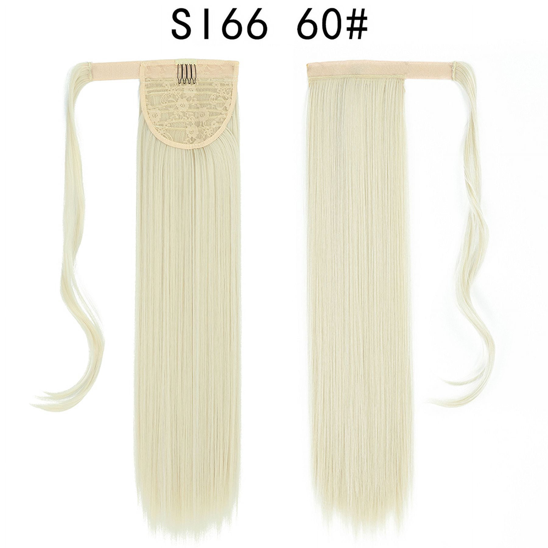 22Inch Synthetic Long Straight Ponytail Hair Extension Wrap Around Clip In Ponytail Hair Heat Reistan Pony Tail Hairpiece Blonde