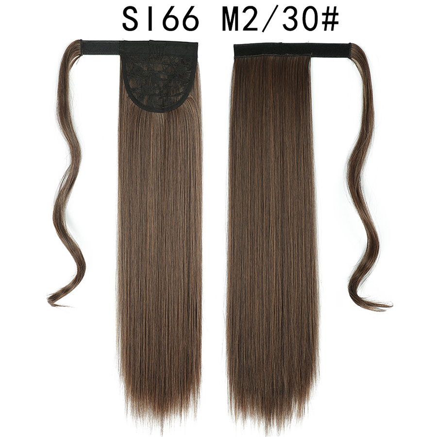 22Inch Synthetic Long Straight Ponytail Hair Extension Wrap Around Clip In Ponytail Hair Heat Reistan Pony Tail Hairpiece Blonde